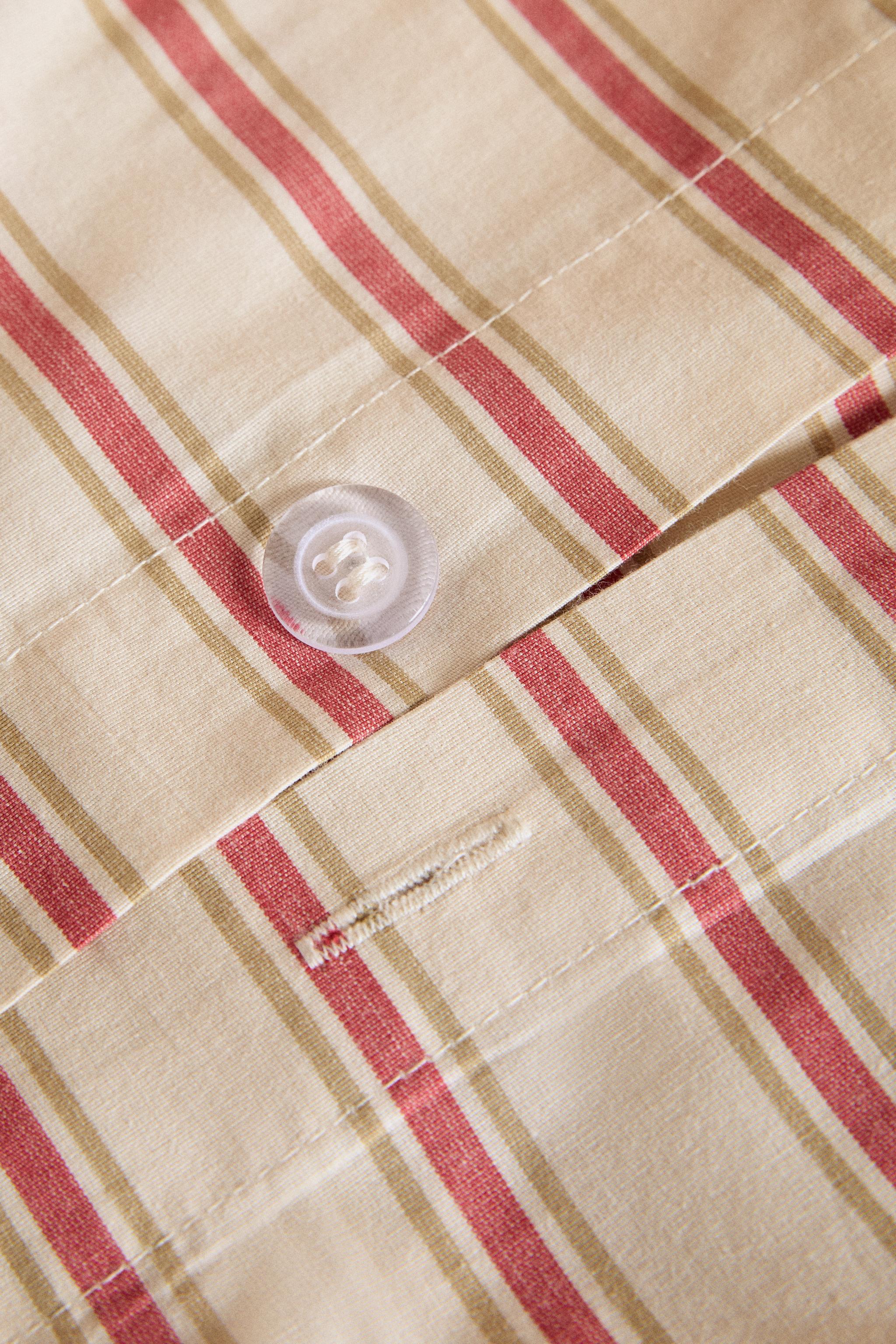 HOUSSE DE COUETTE PERCALE COTON RAYURES (300 FILS)